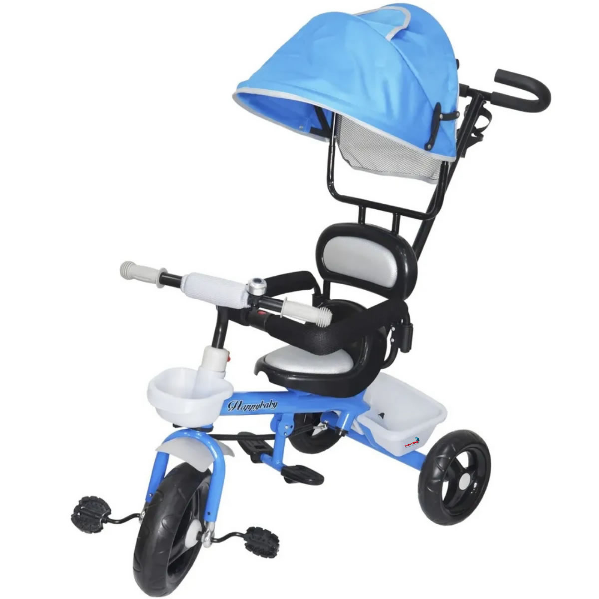 Triciclo Infantil Festa Azul Bebe Com Empurrador Motoca