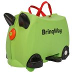 Mala Infantil Carrinho Com Puxador Rodinhas Importway Verde - 1