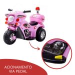 Mini Moto Elétrica Infantil Rosa BW002RS - 9