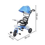 Triciclo Infantil Empurrador Com Capota Azul BW084AZ - 2