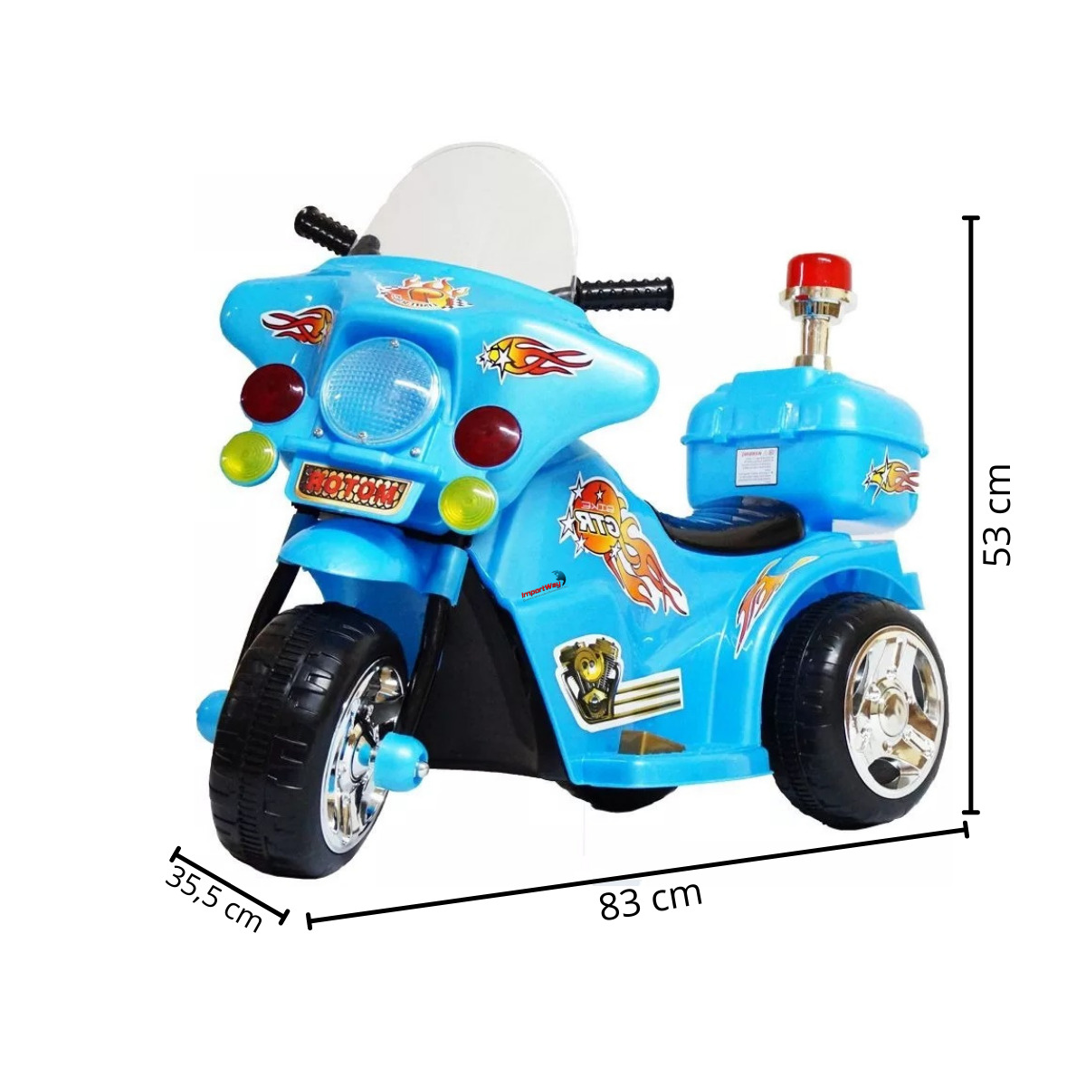 Mini Moto Elétrica Infantil Triciclo Motorizado Criança Cor Azul-marinho