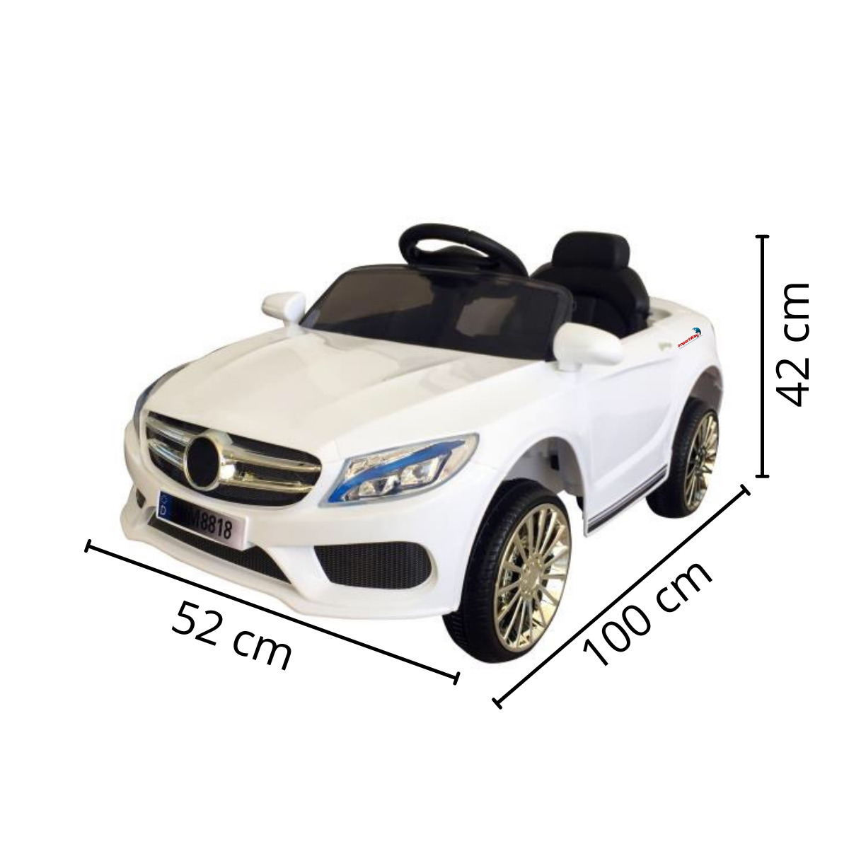 Mini Carro Elétrico Infantil com Controle Remoto - BW007BR - Importway -  Branco