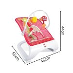 Cadeira Descanso Bebê Acolchoada Rosa Com Som E Vibração BW095RS - 2