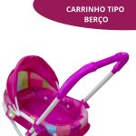 Carrinho De Boneca Tipo Berço Rosa BW098 - 3