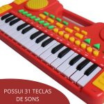 Teclado Piano Infantil Musical Bebê 31 Teclas com Som de Animais Divertido  Crianças Importway BW104 - BEST