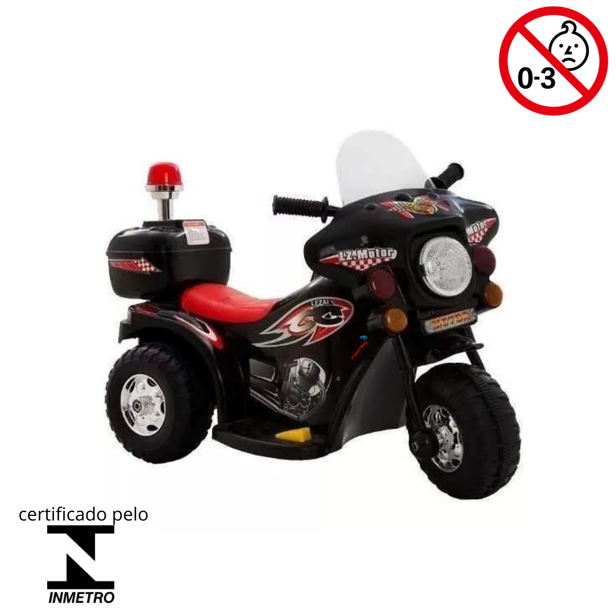 Mini Moto Eletrica Infantil Policia 6V 18W Importada