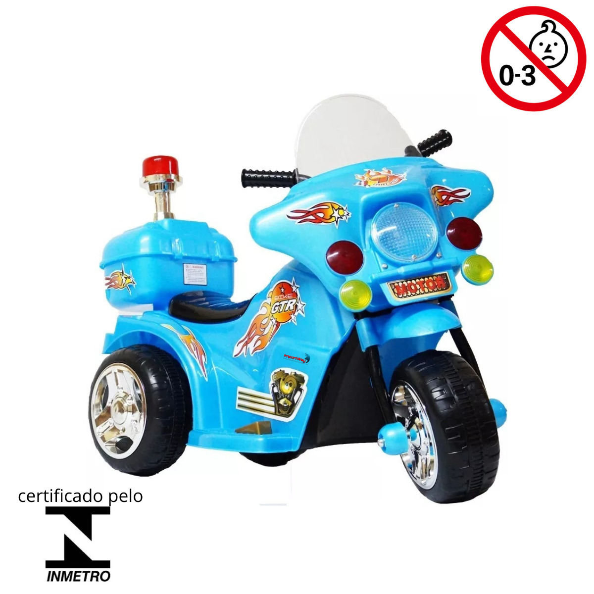 Mini Motinha Elétrica Infantil Patrulha Canina Mini Moto Cor Azul