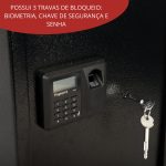 Cofre Segurança Eletrônico Biométrico Senha 50x35 Importway - 2