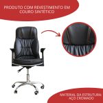 Cadeira Presidente Luxo Couro Sintético Giratória - 8