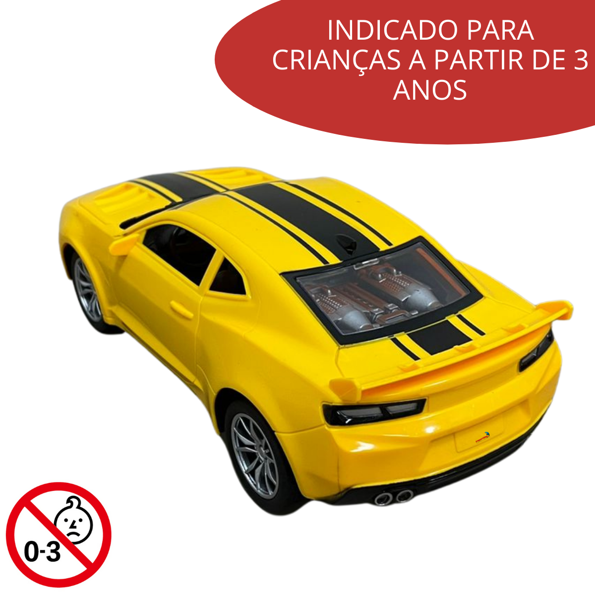 Carrinho Controle Remoto 1:16 Importway Com Luzes Amarelo