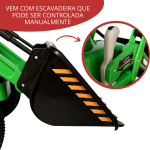 Mini Trator Escavadeira Elétrico Infantil 12v Verde BW081VD - 4