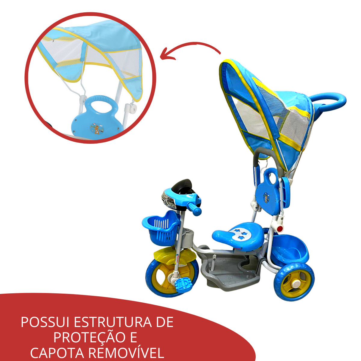 Triciclo Infantil 2 Em 1 Azul BW003AZ