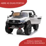 Carrinho Eletrico Infantil Toyota Hilux Branco Com Rodas De EVA BW190EVABR - 4