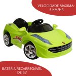 Mini Carro Elétrico Infantil 6v Verde BW005VD - 3