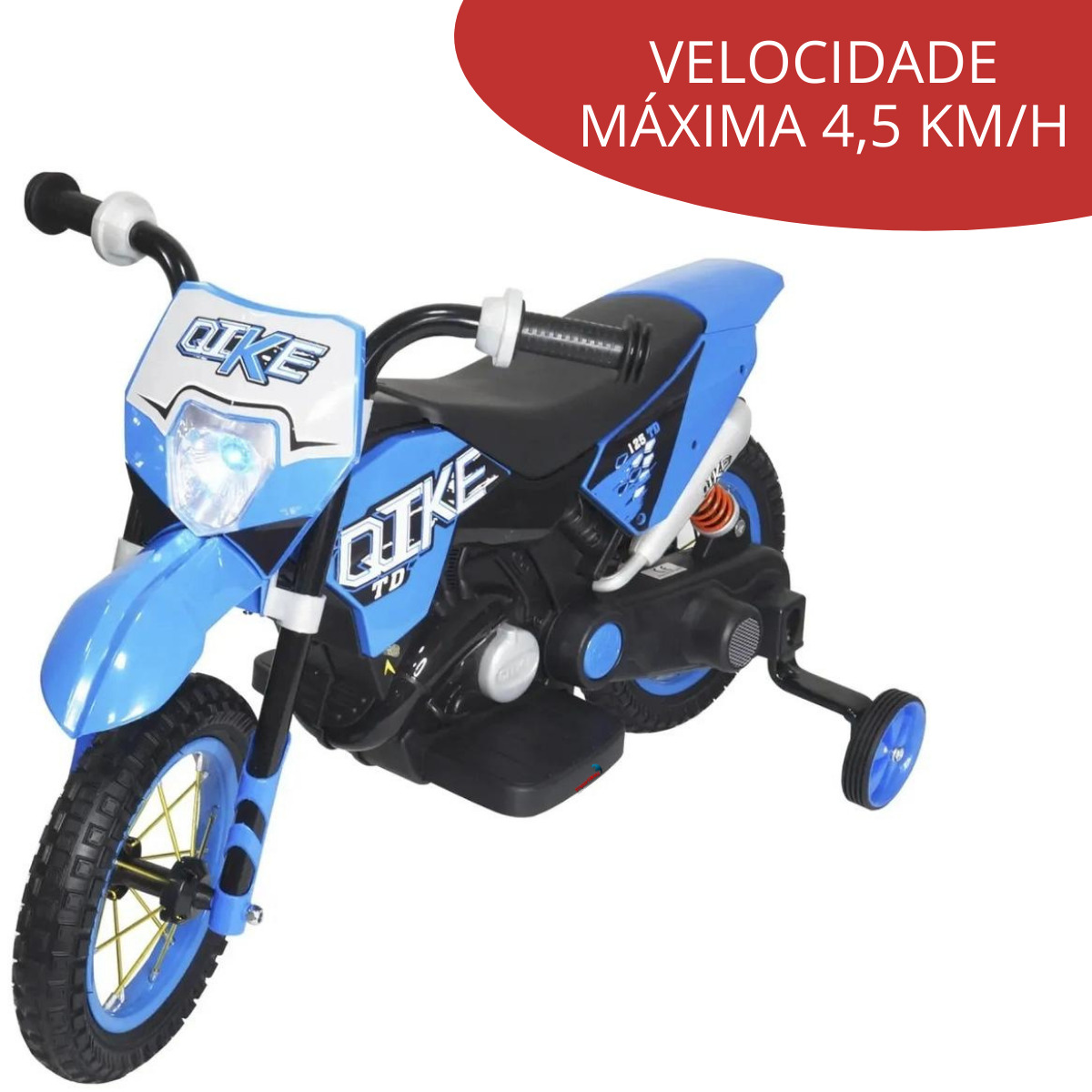 Moto Elétrica Infantil Cross Até 25kg Som 2-3 Km/h Importway Cor Azul