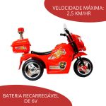 Mini Moto Elétrica Infantil Vermelha BW006VM - 3