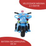 Mini Moto Elétrica Infantil Azul BW006AZ - 3