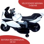 Mini Moto Elétrica Infantil Branca BW044BR - 3