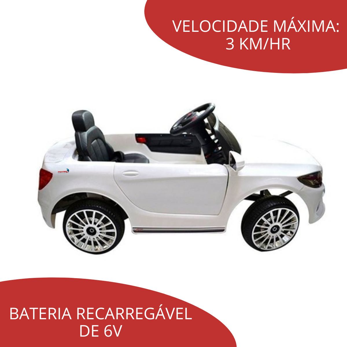 Mini Carro Elétrico Infantil Criança 6V Lamborghini Sián Controle Remoto  Vermelho Brinqway BW