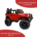 Mini Carro Elétrico Infantil Com Controle Remoto Vermelho BW028VM - 3