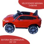 Carrinho Elétrico Infantil Importway Suv Esportivo Vermelho - 4