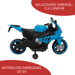 Mini Moto Elétrica 6V Azul BW127AZ - 3