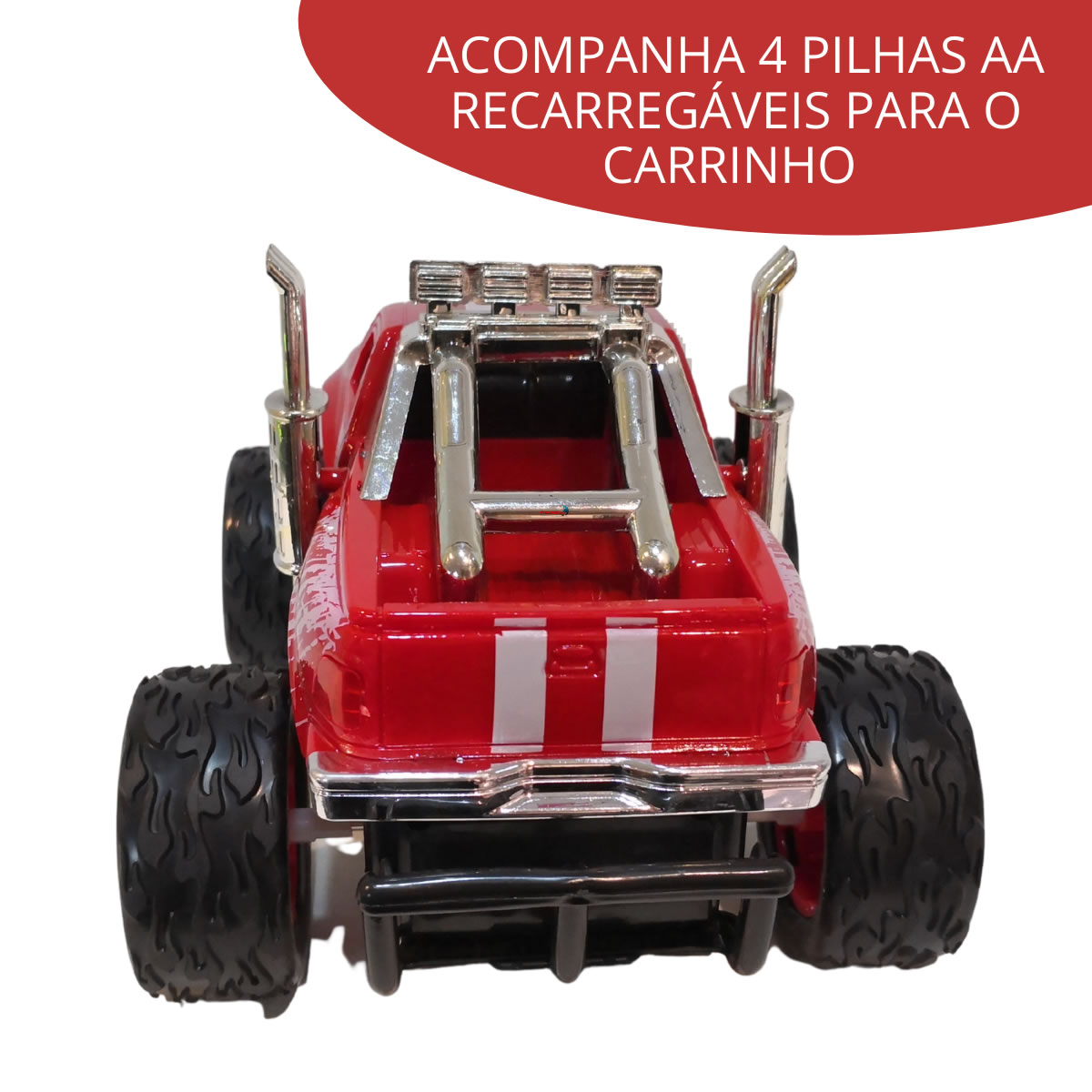 CARRINHO CONTROLE REMOTO C/BATERIA RECARREGAVEL PRETO- IMPORTWAY - Ri Happy