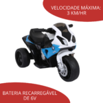 Mini Moto Elétrica Infantil 6V Bmw S1000RR Azul BW180AZ - 5