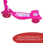 Patinete Infantil 3 Rodas Com Cesta Rosa BW010RS - 6