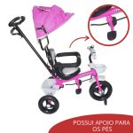 Triciclo Infantil Empurrador Com Capota Rosa BW084RS - 4