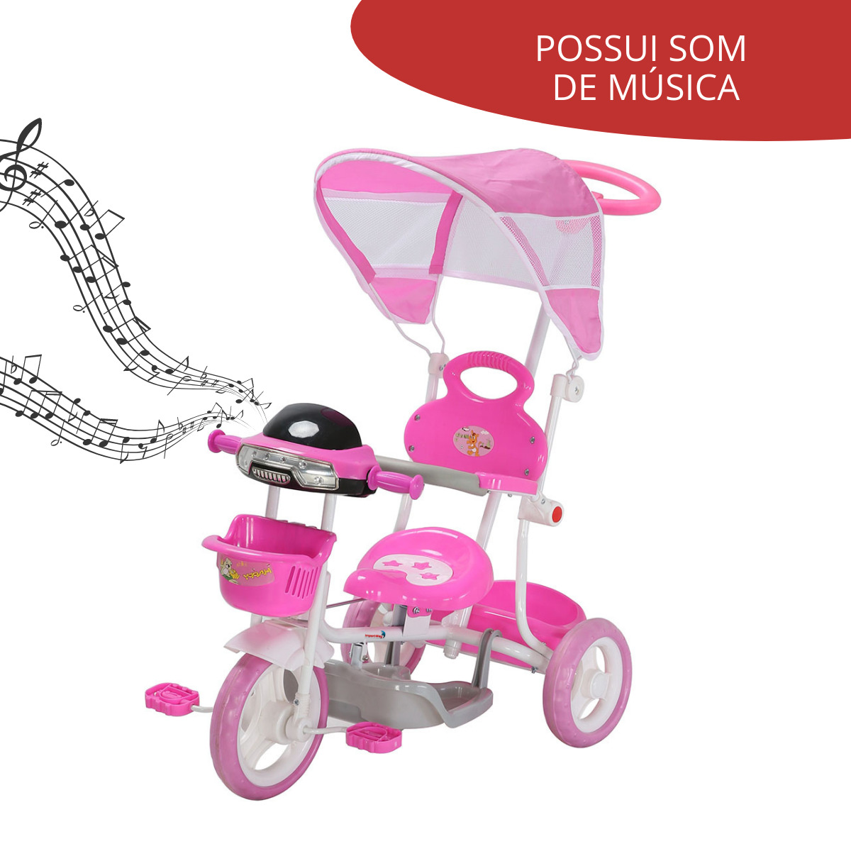 Motinha Triciclo Motoca Infantil Mini Veículo Rosa C/ Pedal