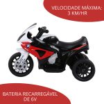 Mini Moto Elétrica Infantil 6v Bmw S1000RR Vermelho BW180VM - 5