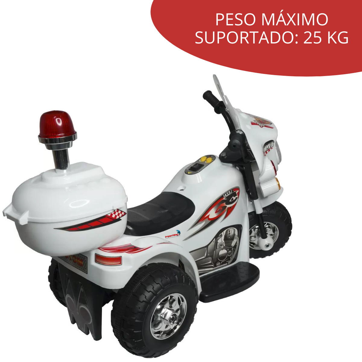 Triciclo Mini Moto Elétrica Infantil Cor Preta Som e Farol com Luz -  Importway