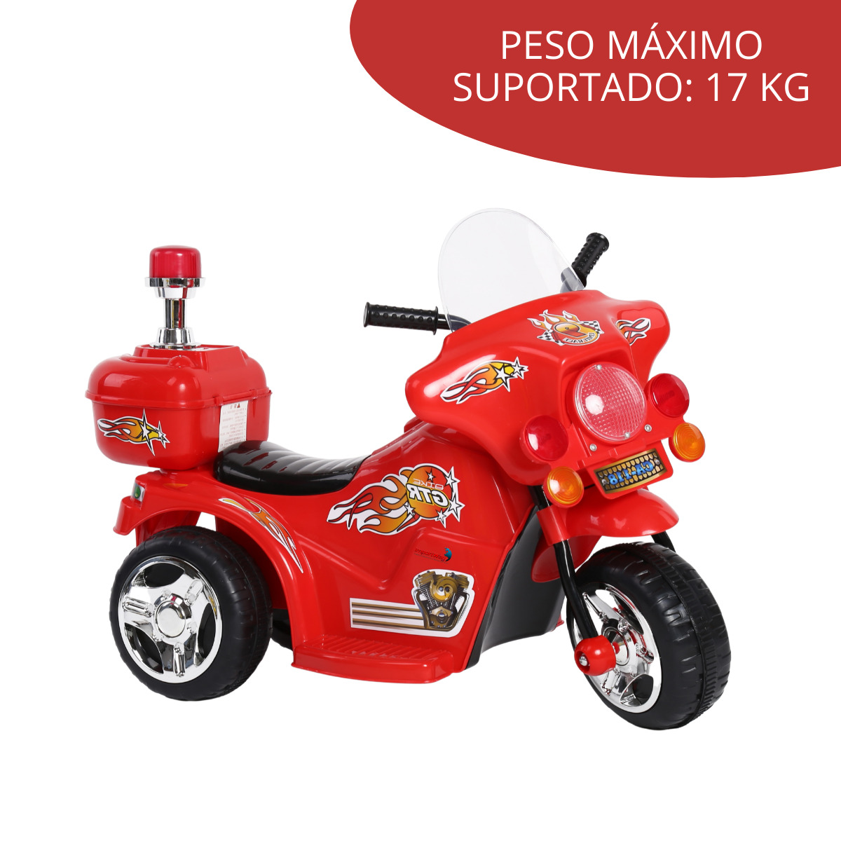 Mini Moto Elétrica Infantil Vermelha BW006VM