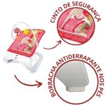 Cadeira Descanso Bebê Acolchoada Rosa Com Som E Vibração BW095RS - 7