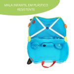 Mala Infantil Carrinho Com Puxador Rodinhas Importway Azul - 4