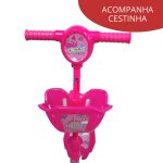 Patinete Infantil 3 Rodas Com Cesta Rosa BW010RS - 4