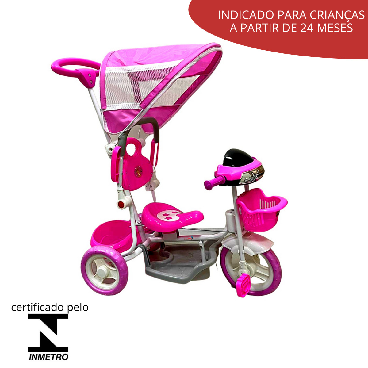 Triciclo Infantil 2 Em 1 Rosa BW003RS