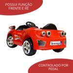 Mini Carro Elétrico Infantil 6v Vermelho BW005VM - 6