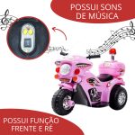 Mini Moto Elétrica Infantil Rosa BW002RS - 5