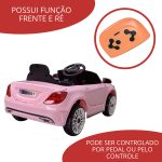 Mini Carro Elétrico Infantil 6v Com Controle Remoto Rosa BW007RS - 5