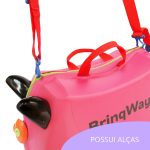 Mala Infantil Carrinho Com Puxador Rodinhas Importway Rosa - 5