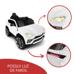 Mini Carro Elétrico Infantil Com Controle Remoto Branco BW029BR - 4