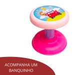 Piano Infantil Com Banquinho Importway Rosa - 7