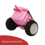 Carrinho Mini Trator Infantil Elétrico Rosa 6v Com Reboque BW079RS - 7