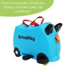 Mala Infantil Carrinho Com Puxador Rodinhas Importway Azul - 6