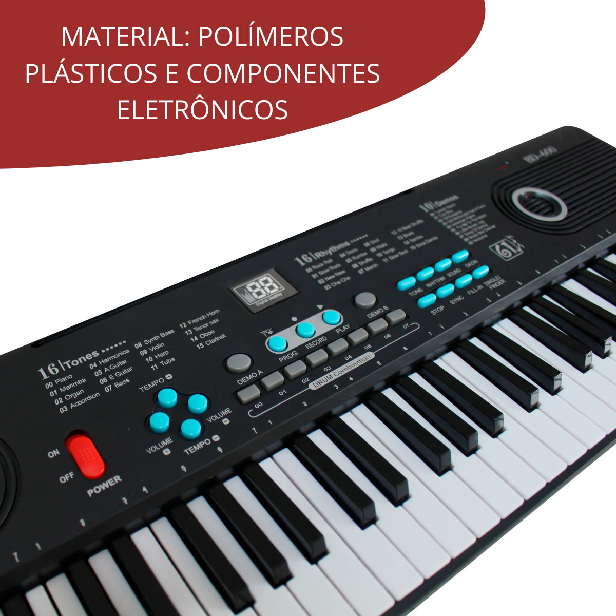 Teclado Musical Piano Infantil Com Microfone Iniciante 37 Teclas 6,  pianinho infantil 