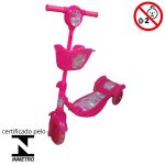 Patinete Infantil 3 Rodas Com Cesta Rosa BW010RS - 9