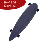 Skate Longboard Infantil 42 Shape Madeira Azul Importway - 8