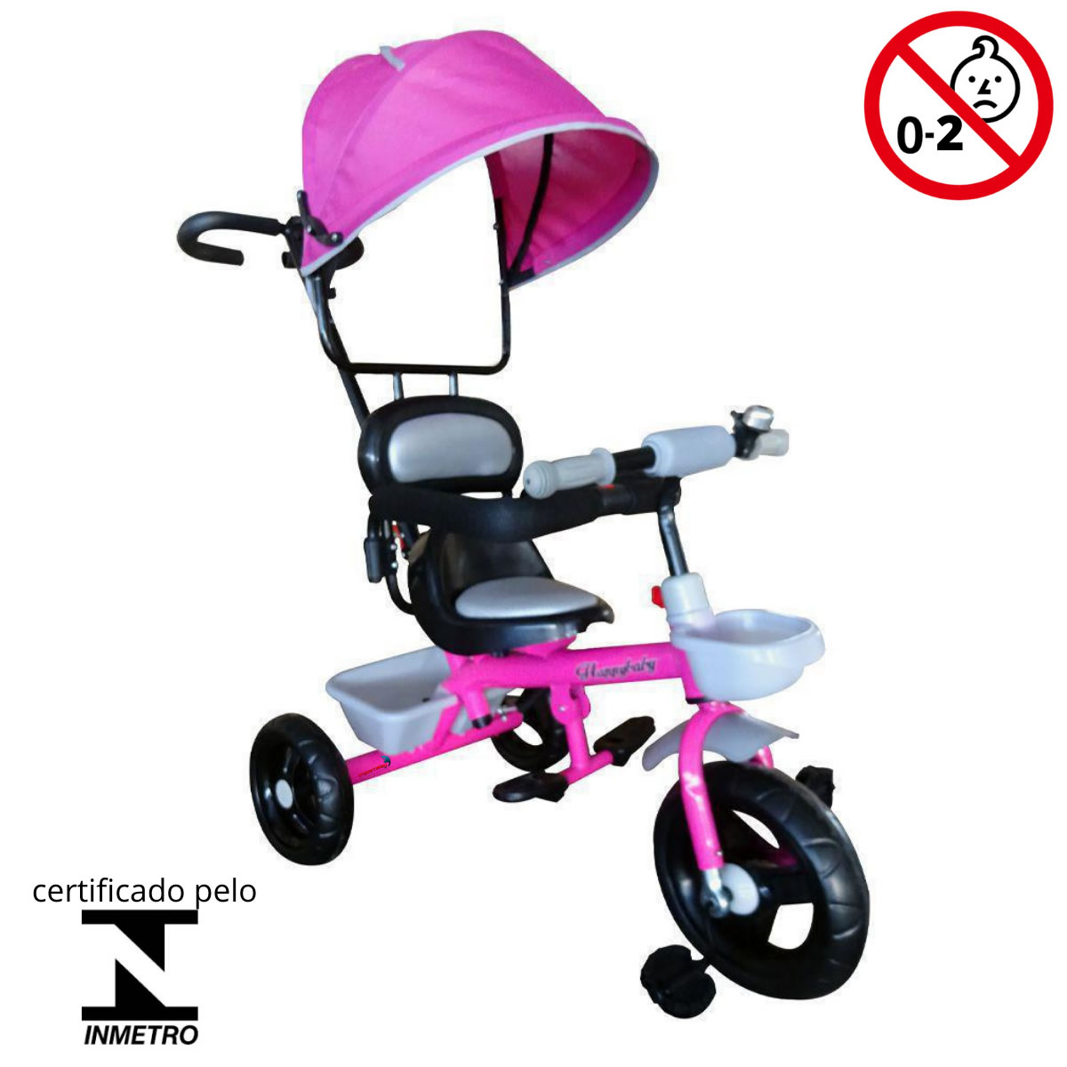 Triciclo Infantil Velotrol Passeio Empurrador 2 em 1 Importway Motoca Com  Capota Toldo BW084 - Importway - Auto Equip